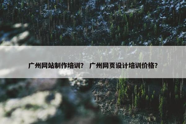 广州网站制作培训？ 广州网页设计培训价格？