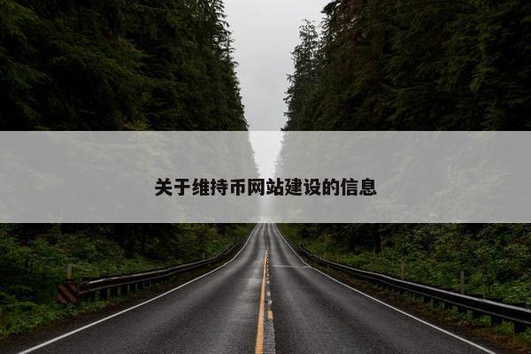关于维持币网站建设的信息