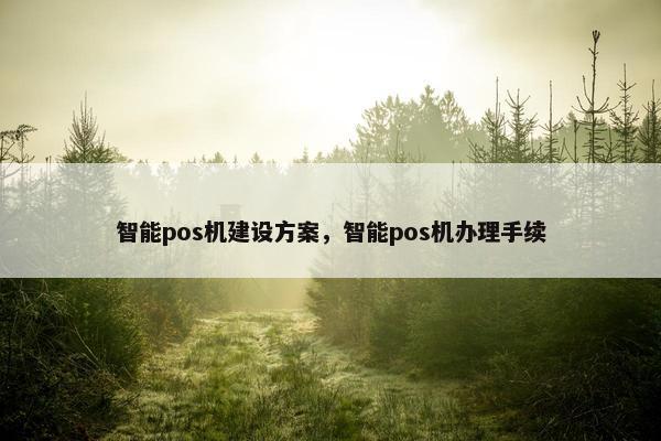智能pos机建设方案，智能pos机办理手续