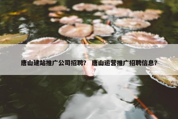 唐山建站推广公司招聘？ 唐山运营推广招聘信息？