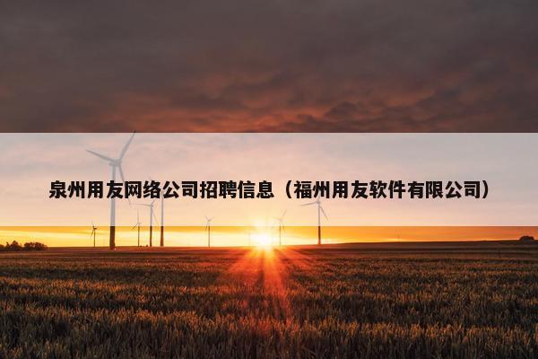 泉州用友网络公司招聘信息（福州用友软件有限公司）