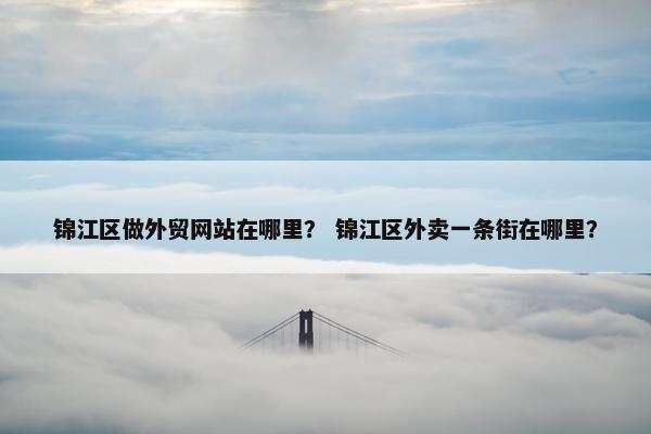 锦江区做外贸网站在哪里？ 锦江区外卖一条街在哪里？