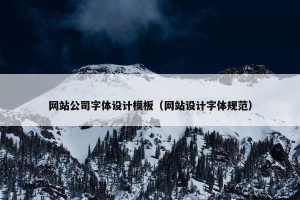 网站公司字体设计模板（网站设计字体规范）