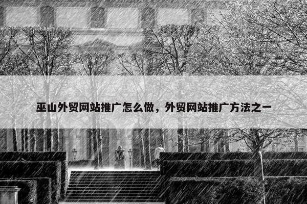 巫山外贸网站推广怎么做，外贸网站推广方法之一