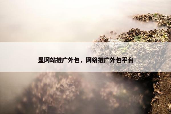 墨网站推广外包，网络推广外包平台