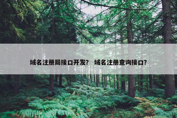域名注册局接口开发？ 域名注册查询接口？