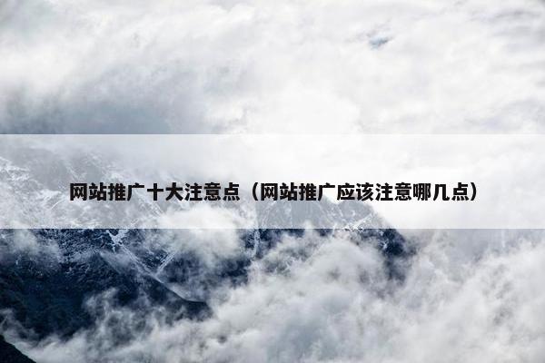 网站推广十大注意点（网站推广应该注意哪几点）