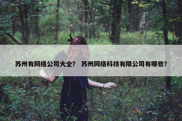 苏州有网络公司大全？ 苏州网络科技有限公司有哪些？