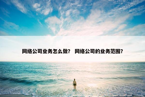 网络公司业务怎么做？ 网络公司的业务范围？