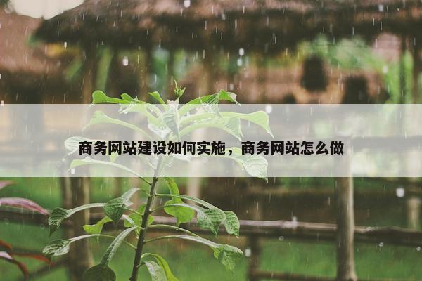 商务网站建设如何实施，商务网站怎么做