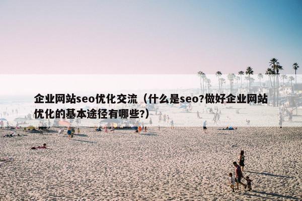 企业网站seo优化交流（什么是seo?做好企业网站优化的基本途径有哪些?）