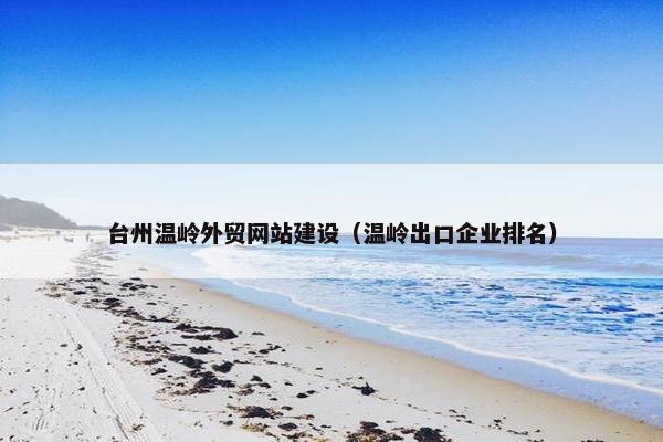 台州温岭外贸网站建设（温岭出口企业排名）