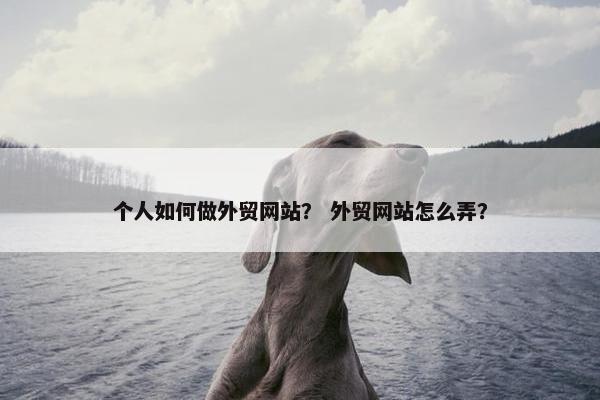个人如何做外贸网站？ 外贸网站怎么弄？