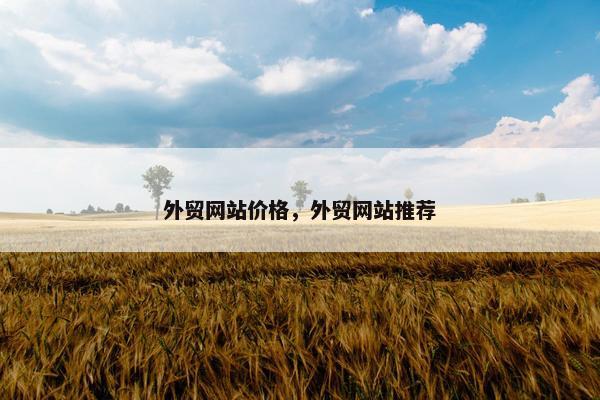 外贸网站价格，外贸网站推荐