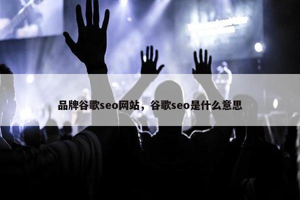 品牌谷歌seo网站，谷歌seo是什么意思