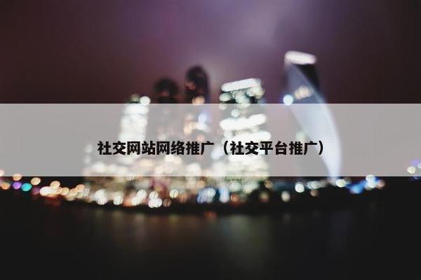 社交网站网络推广（社交平台推广）