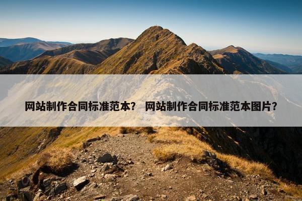网站制作合同标准范本？ 网站制作合同标准范本图片？