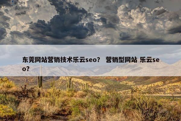 东莞网站营销技术乐云seo？ 营销型网站 乐云seo？