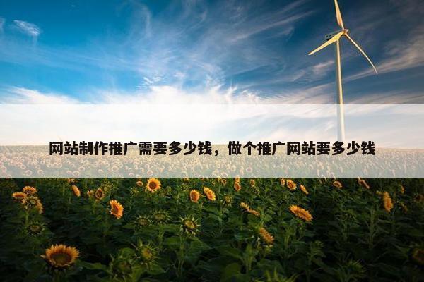 网站制作推广需要多少钱，做个推广网站要多少钱