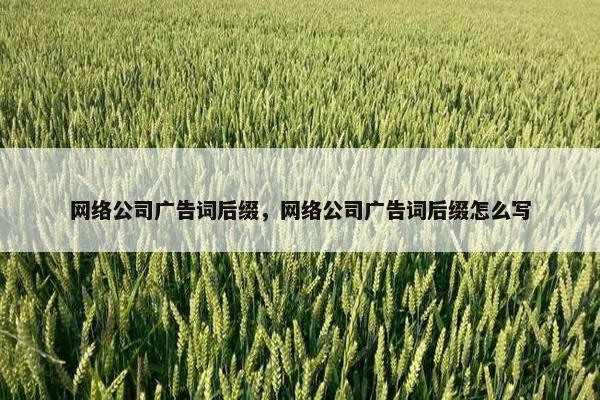 网络公司广告词后缀，网络公司广告词后缀怎么写