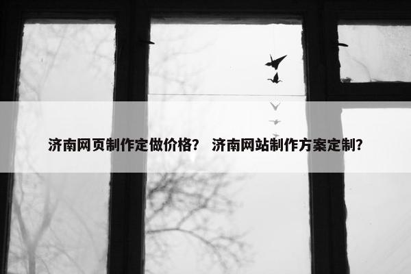 济南网页制作定做价格？ 济南网站制作方案定制？