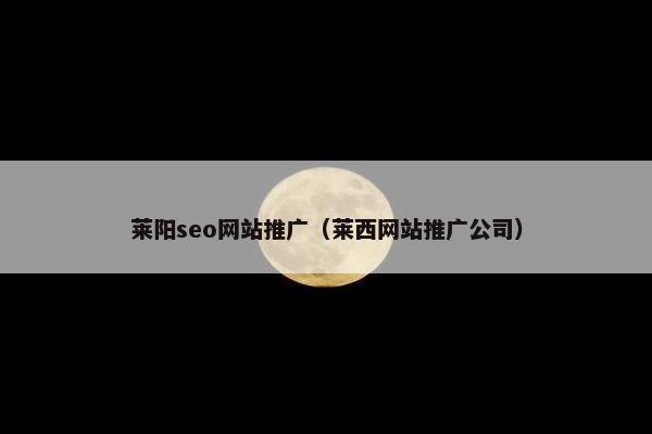 莱阳seo网站推广（莱西网站推广公司）