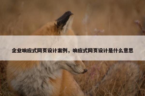 企业响应式网页设计案例，响应式网页设计是什么意思