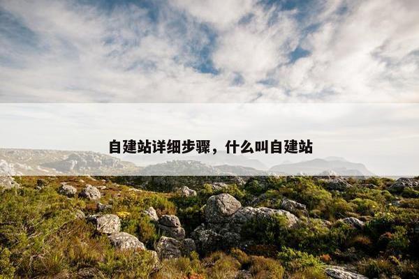 自建站详细步骤，什么叫自建站