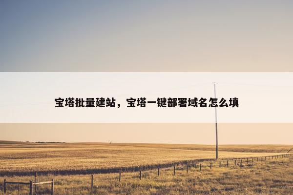 宝塔批量建站，宝塔一键部署域名怎么填
