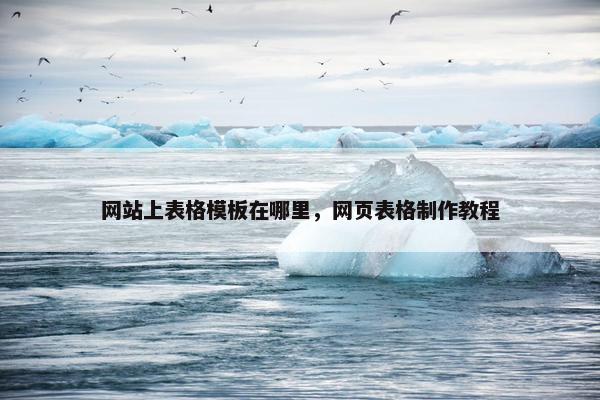 网站上表格模板在哪里，网页表格制作教程