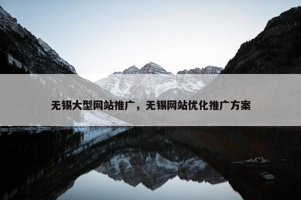 无锡大型网站推广，无锡网站优化推广方案