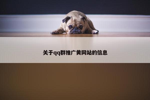 关于qq群推广黄网站的信息