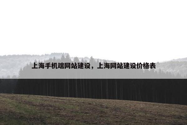 上海手机端网站建设，上海网站建设价格表