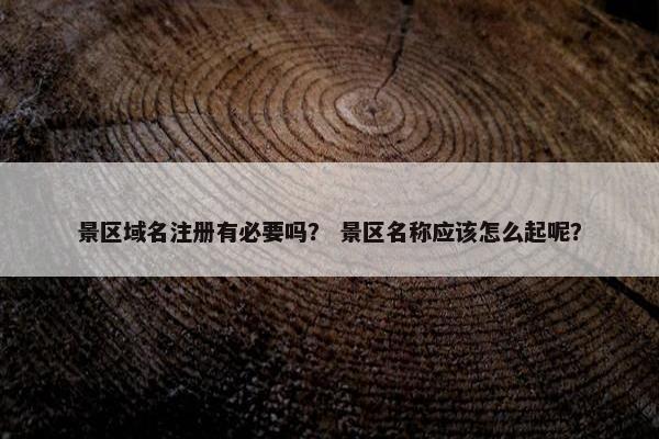 景区域名注册有必要吗？ 景区名称应该怎么起呢？