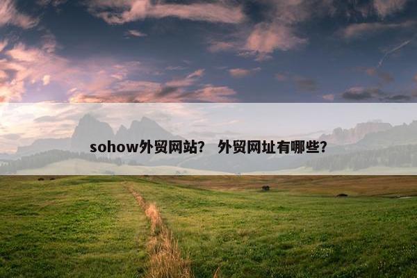 sohow外贸网站？ 外贸网址有哪些？