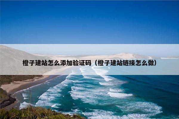 橙子建站怎么添加验证码（橙子建站链接怎么做）