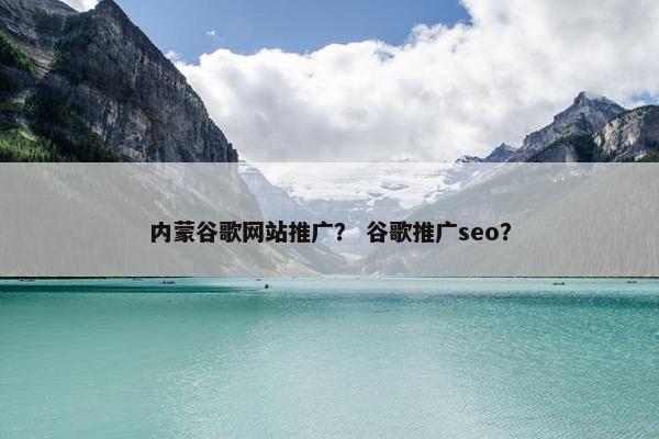 内蒙谷歌网站推广？ 谷歌推广seo？