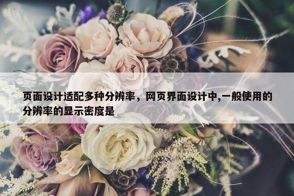 页面设计适配多种分辨率，网页界面设计中,一般使用的分辨率的显示密度是