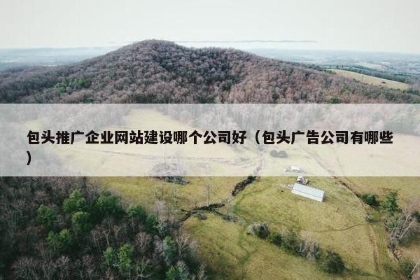 包头推广企业网站建设哪个公司好（包头广告公司有哪些）