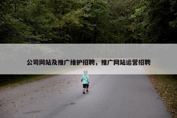 公司网站及推广维护招聘，推广网站运营招聘