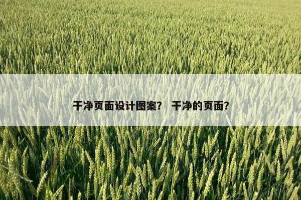 干净页面设计图案？ 干净的页面？