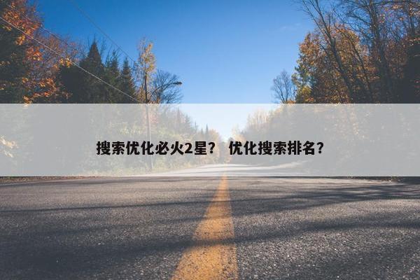 搜索优化必火2星？ 优化搜索排名？