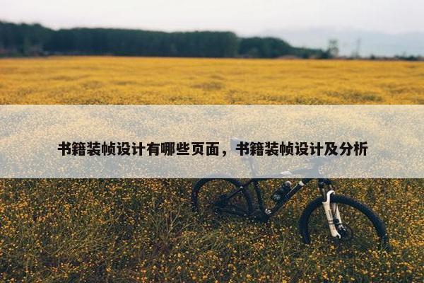 书籍装帧设计有哪些页面，书籍装帧设计及分析