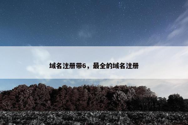 域名注册带6，最全的域名注册