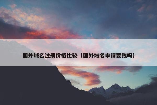 国外域名注册价格比较（国外域名申请要钱吗）