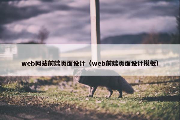 web网站前端页面设计（web前端页面设计模板）