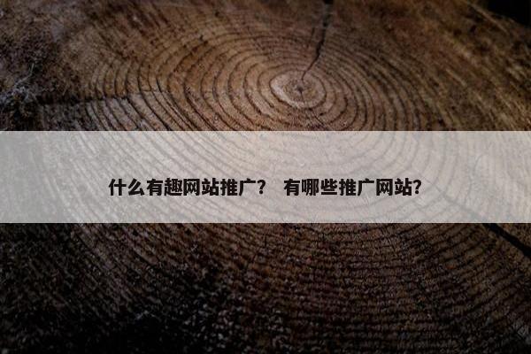 什么有趣网站推广？ 有哪些推广网站？