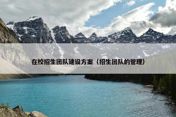 在校招生团队建设方案（招生团队的管理）