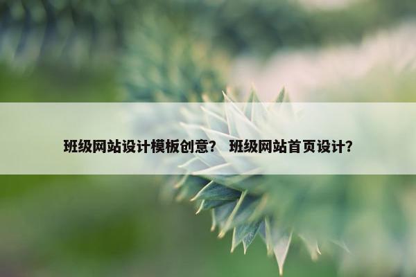 班级网站设计模板创意？ 班级网站首页设计？