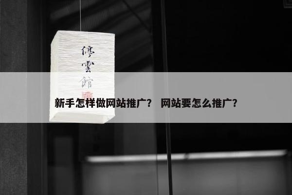 新手怎样做网站推广？ 网站要怎么推广？